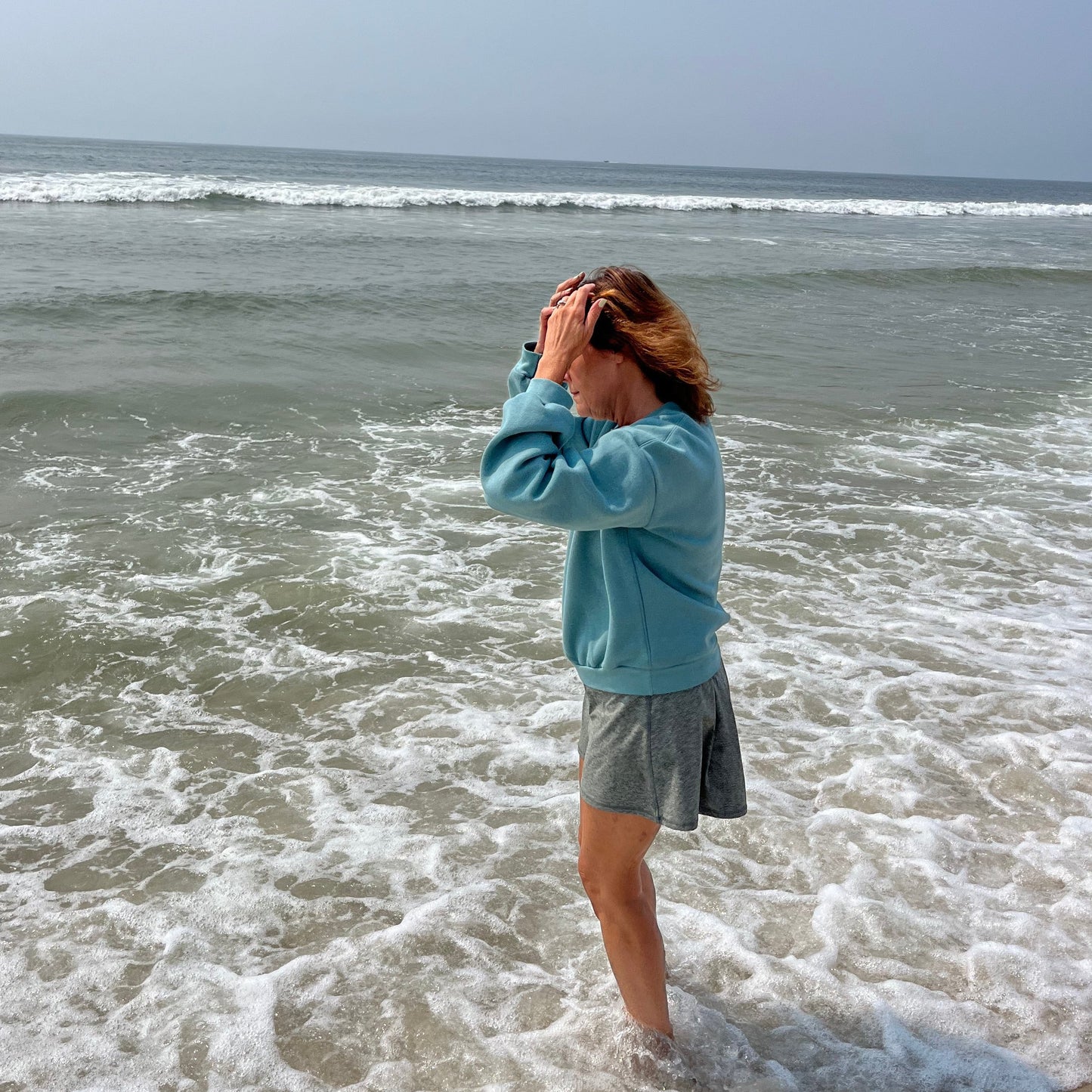 Wavy peace love & sandy toes crew sweatshirt
