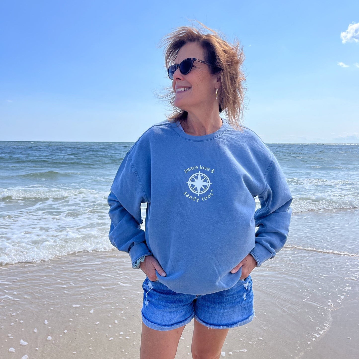 Compass unisex crew neck sweatshirt