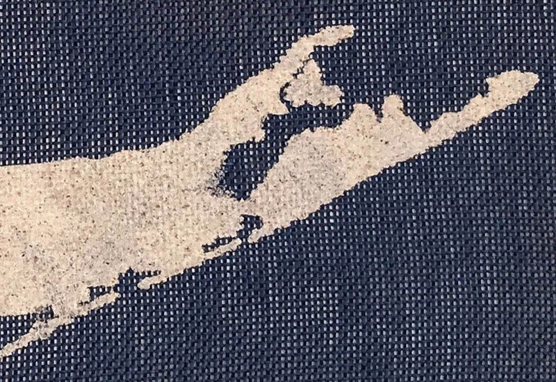 Navy blue burlap