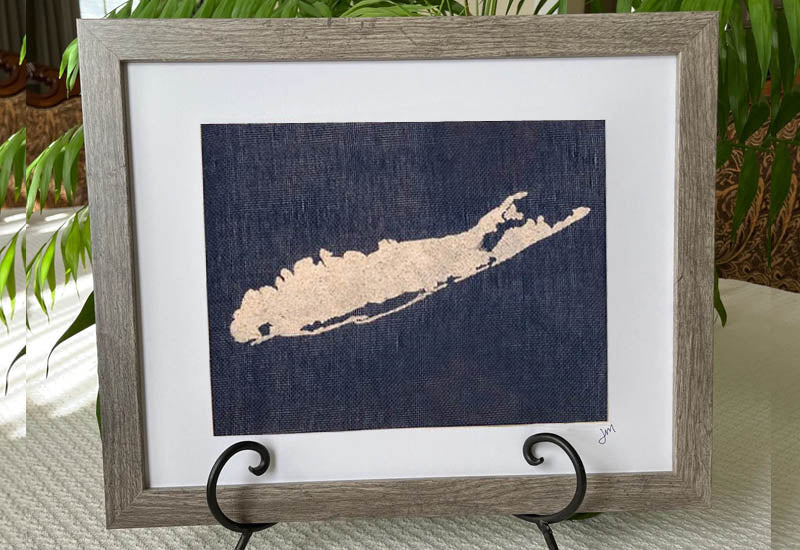 Navy blue burlap