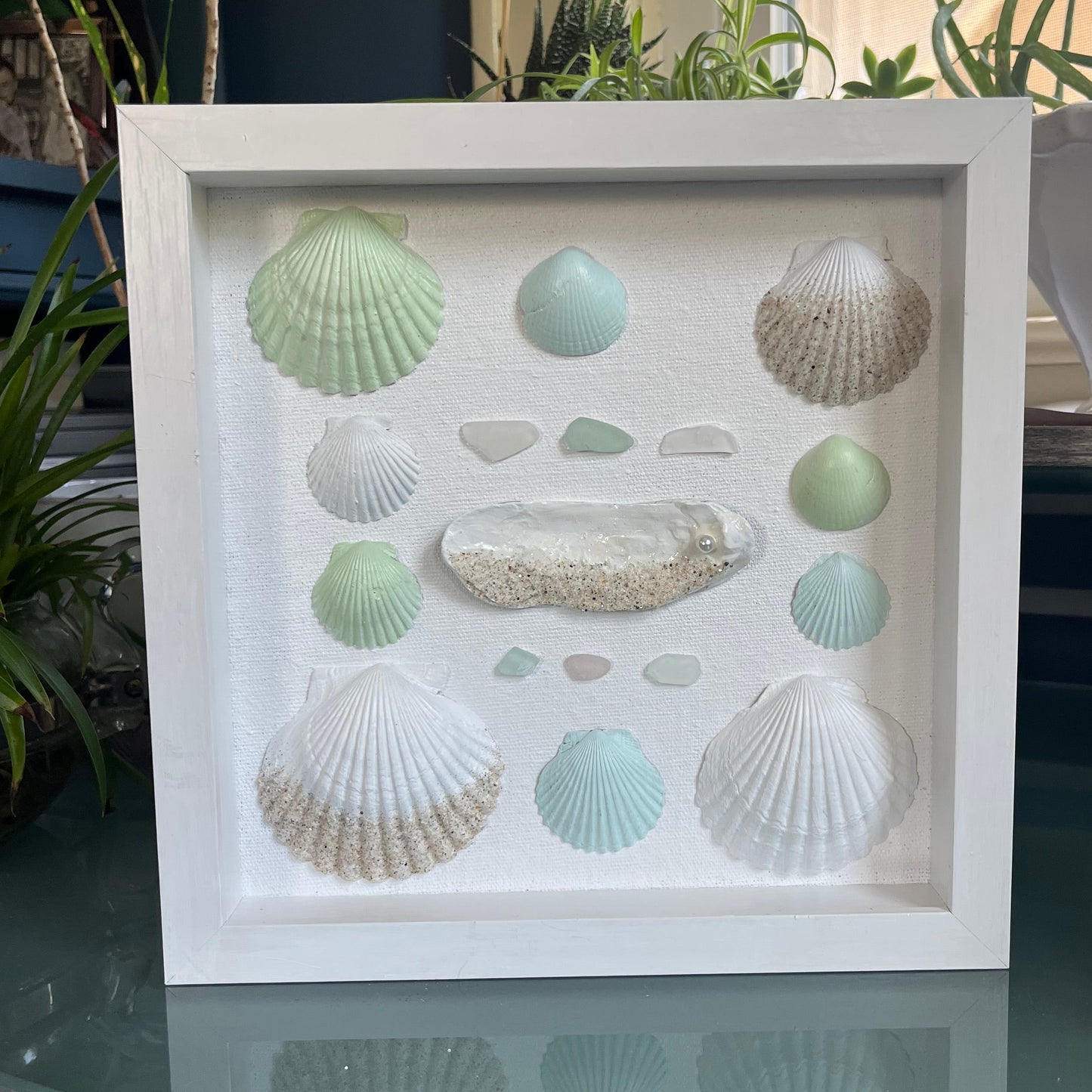 Coastal shells blue/green tones