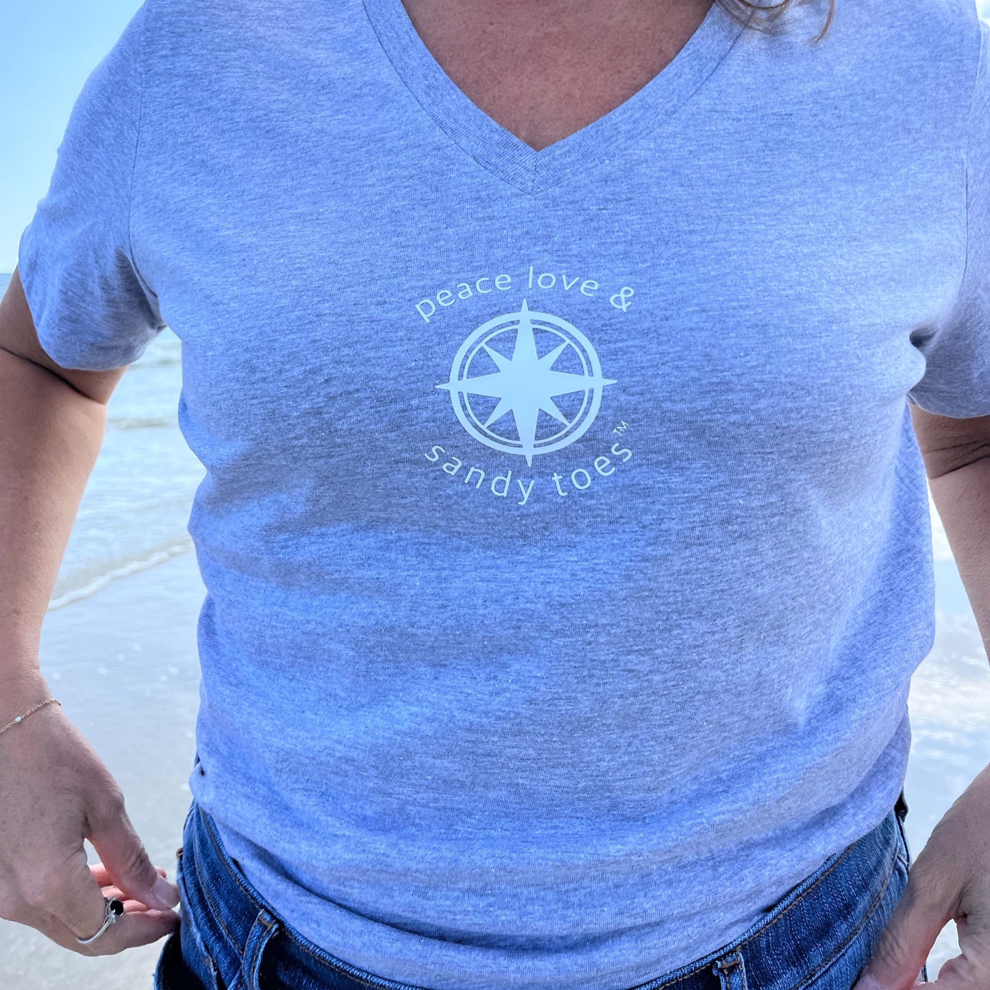 Compass  Ladies Vneck short sleeve tee